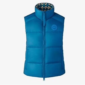Canada Goose x Reformation Cypress Puffer Down Vest NWOT S blue reversible